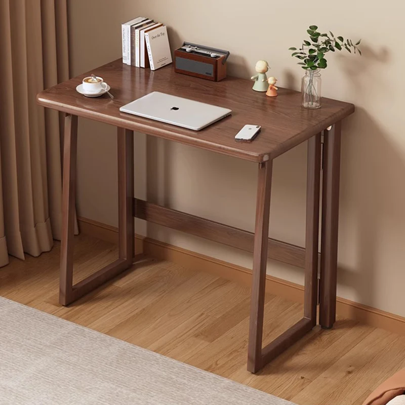 Traditional Chinese Rectangular Medium Density Fiberboard Carbon Steel Foldable Desks For Home Office