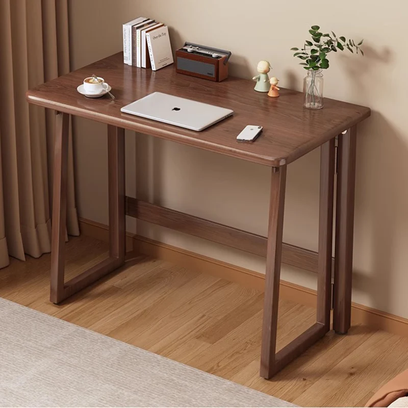 Traditional Chinese Rectangular Medium Density Fiberboard Carbon Steel Foldable Desks For Home Office