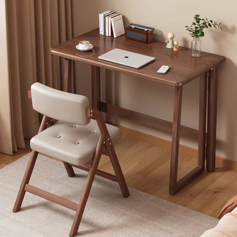 Traditional Chinese Rectangular Medium Density Fiberboard Carbon Steel Foldable Desks For Home Office