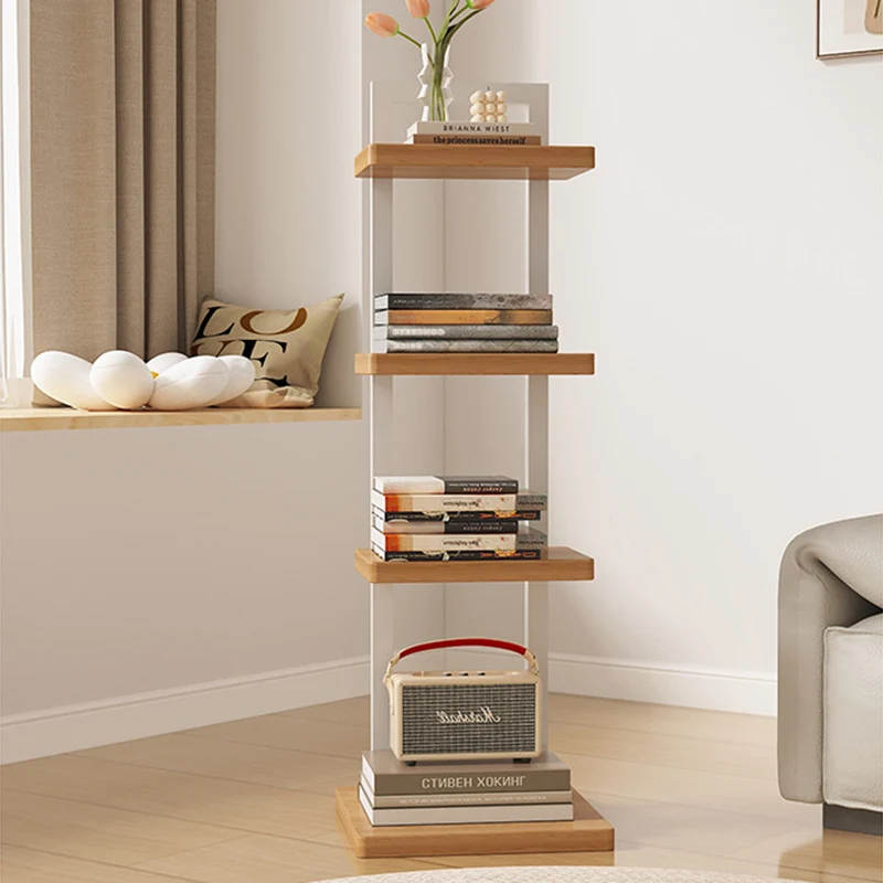 Modern Minimalist Square Rectangular Particle Board Steel Pipe Bookshelf 4/6/8/10-Tier For Living Room