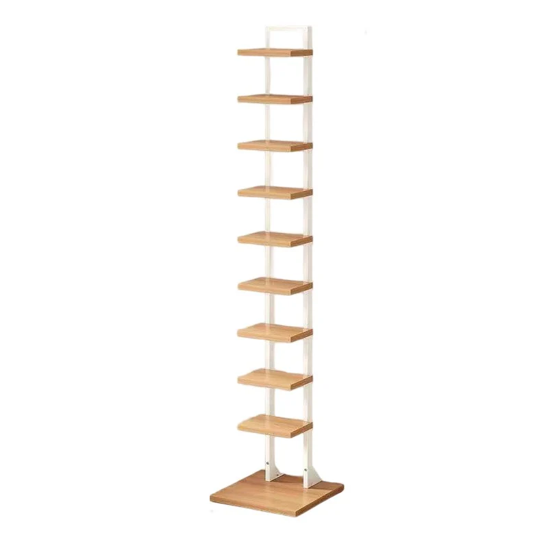 Modern Minimalist Square Rectangular Particle Board Steel Pipe Bookshelf 4/6/8/10-Tier For Living Room