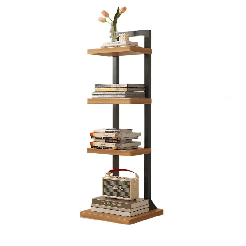 Modern Minimalist Square Rectangular Particle Board Steel Pipe Bookshelf 4/6/8/10-Tier For Living Room