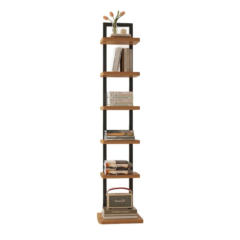 Modern Minimalist Square Rectangular Particle Board Steel Pipe Bookshelf 4/6/8/10-Tier For Living Room