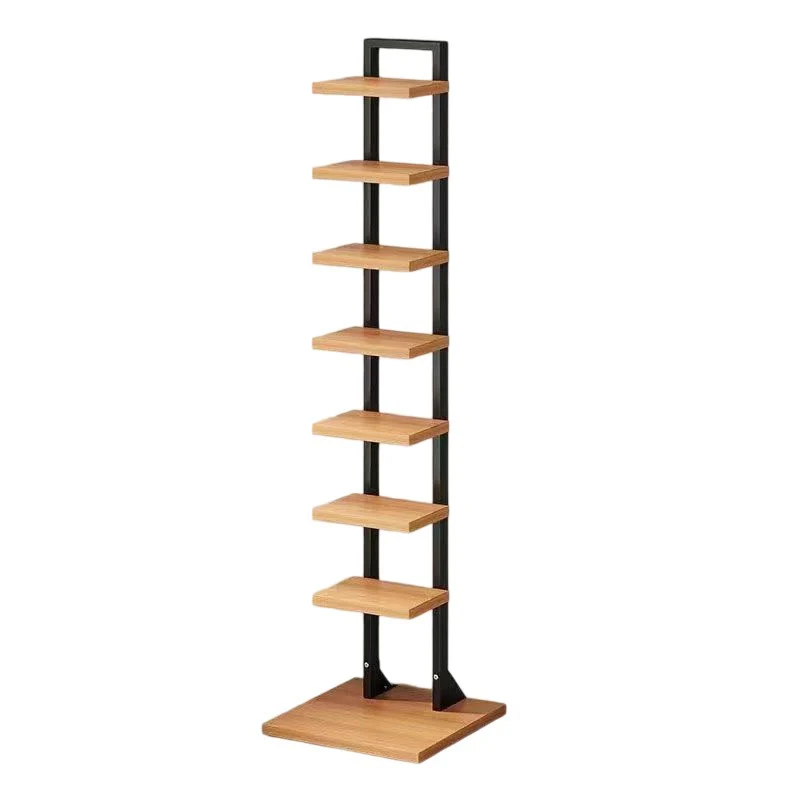 Modern Minimalist Square Rectangular Particle Board Steel Pipe Bookshelf 4/6/8/10-Tier For Living Room
