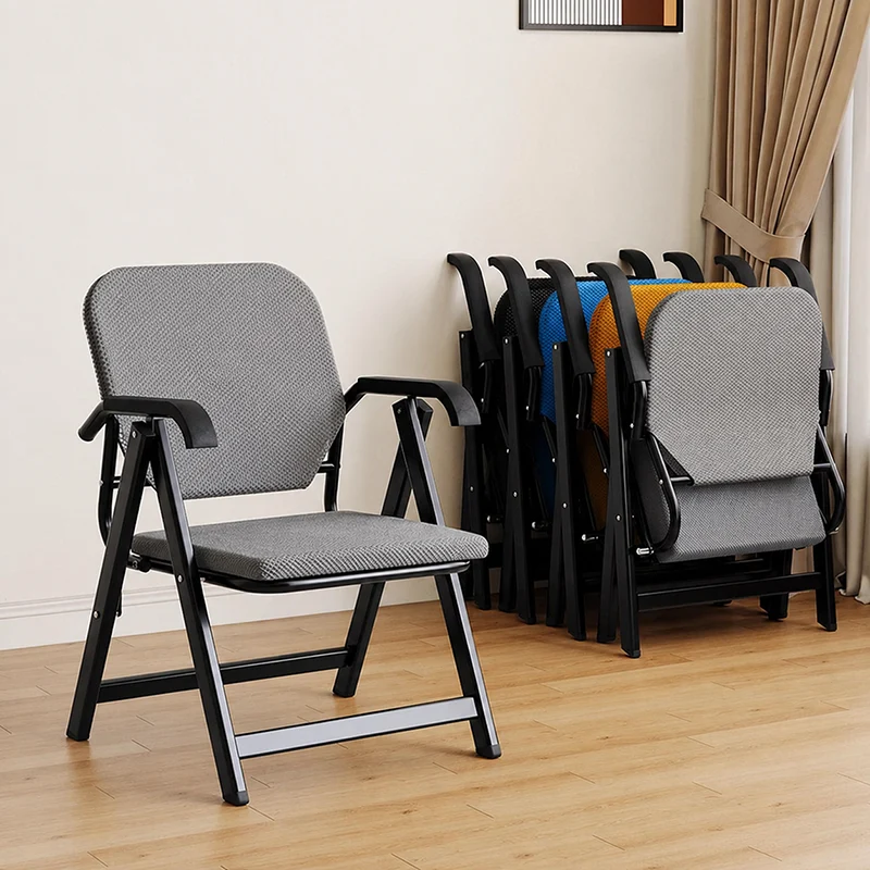 Modern Simplicity Square 3D Breathable Mesh Upholstered Foldable Desk Chair Backrest Armrest For Home Office