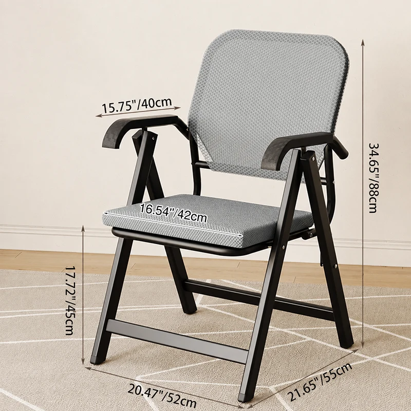 Modern Simplicity Square 3D Breathable Mesh Upholstered Foldable Desk Chair Backrest Armrest For Home Office