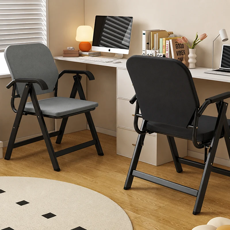 Modern Simplicity Square 3D Breathable Mesh Upholstered Foldable Desk Chair Backrest Armrest For Home Office