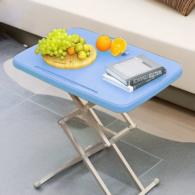 Modern Simplicity PE Steel Rectangular Liftable Folding Desks 1-Pen Slot For Home Office