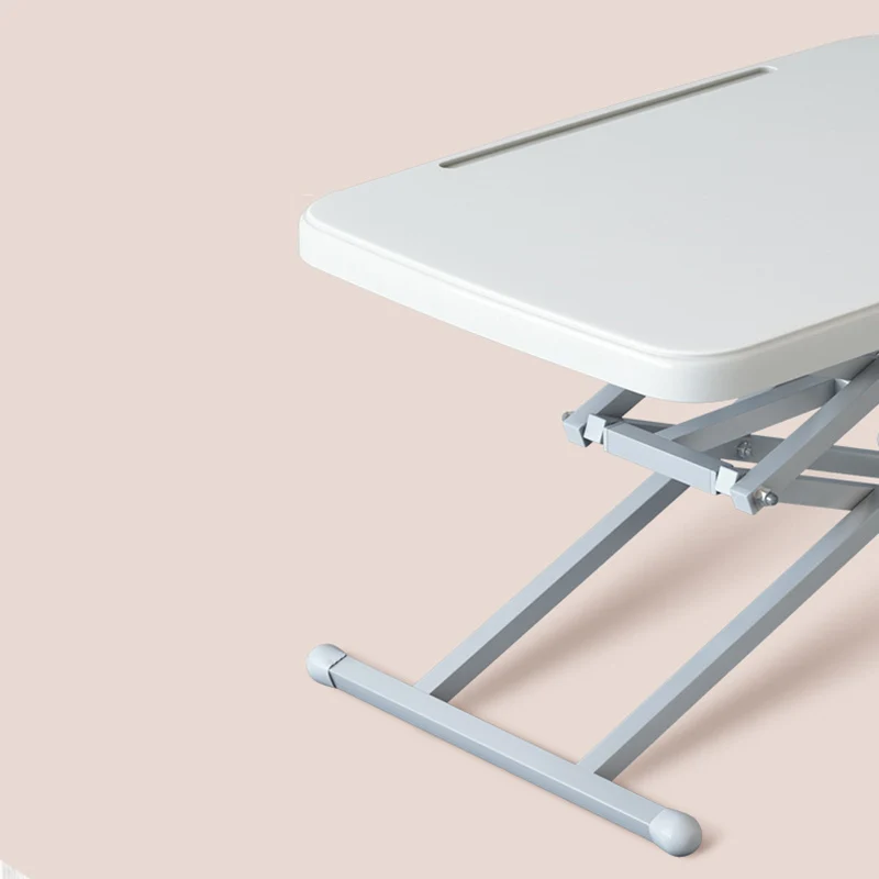 Modern Simplicity PE Steel Rectangular Liftable Folding Desks 1-Pen Slot For Home Office