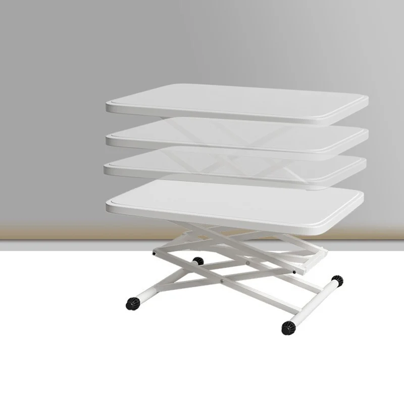 Modern Simplicity PE Steel Rectangular Liftable Folding Desks 1-Pen Slot For Home Office