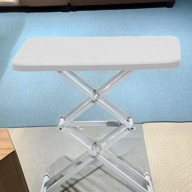 Modern Simplicity PE Steel Rectangular Liftable Folding Desks 1-Pen Slot For Home Office