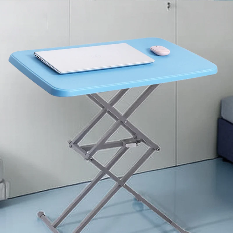 Modern Simplicity PE Steel Rectangular Liftable Folding Desks 1-Pen Slot For Home Office