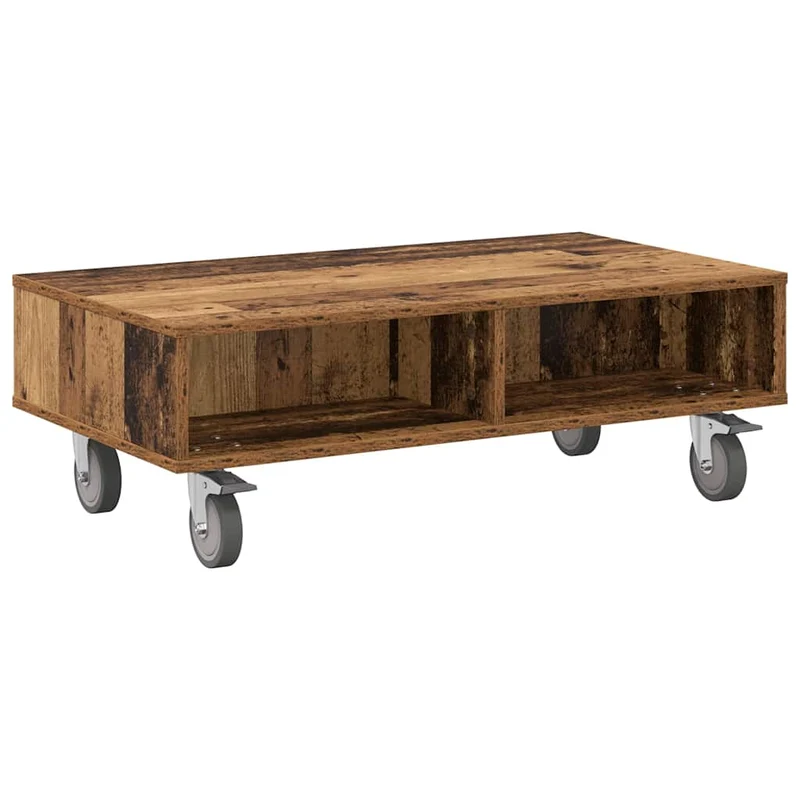 Mesa Lateral com Rodas Madeira antiga 90 x 50 x 30 cm