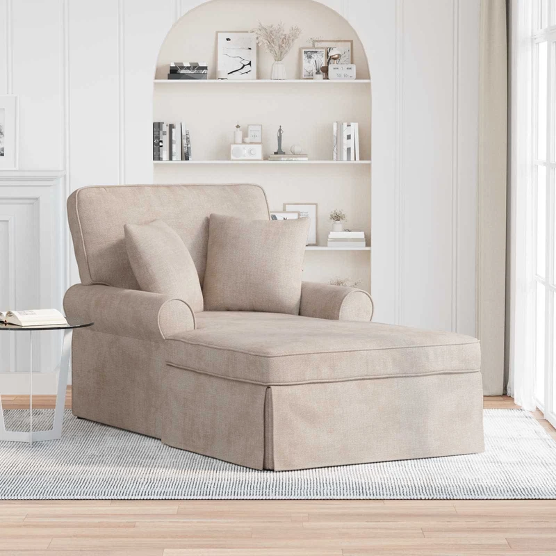 Chaise Lounge com Saia com almofada Bege 157 x 91 x 91 cm ARES