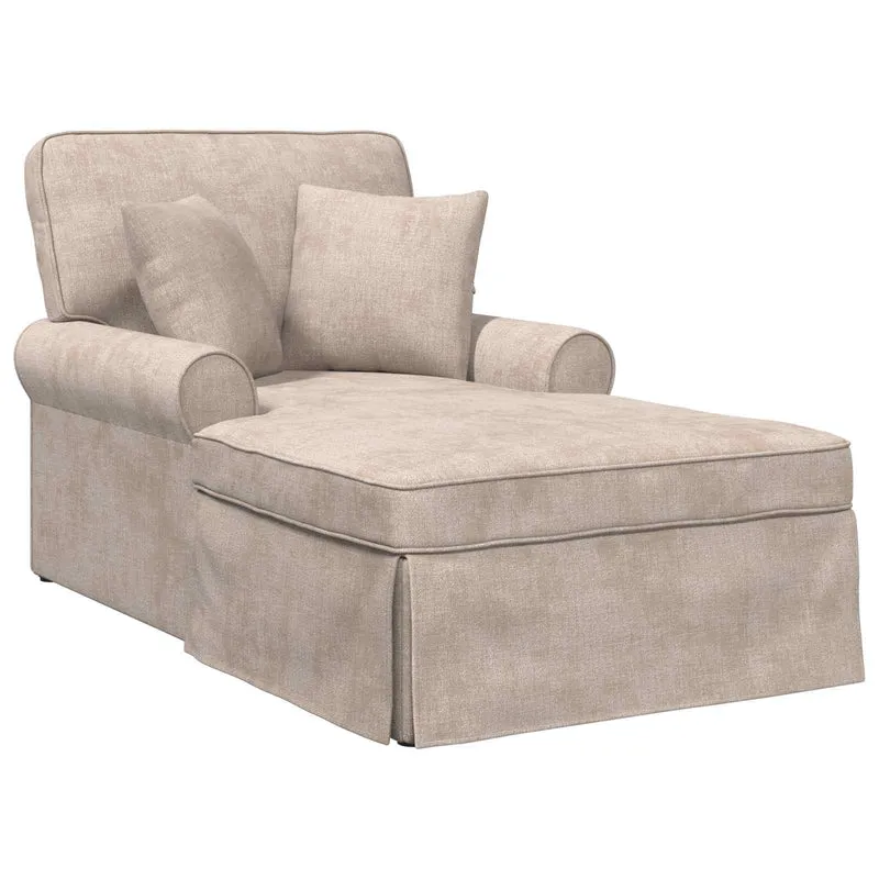 Chaise Lounge com Saia com almofada Bege 157 x 91 x 91 cm ARES