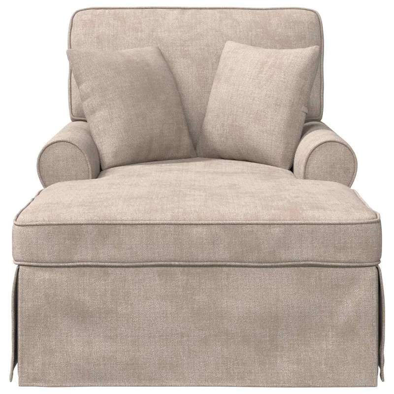 Chaise Lounge com Saia com almofada Bege 157 x 91 x 91 cm ARES