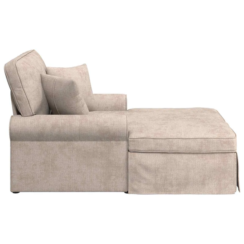 Chaise Lounge com Saia com almofada Bege 157 x 91 x 91 cm ARES