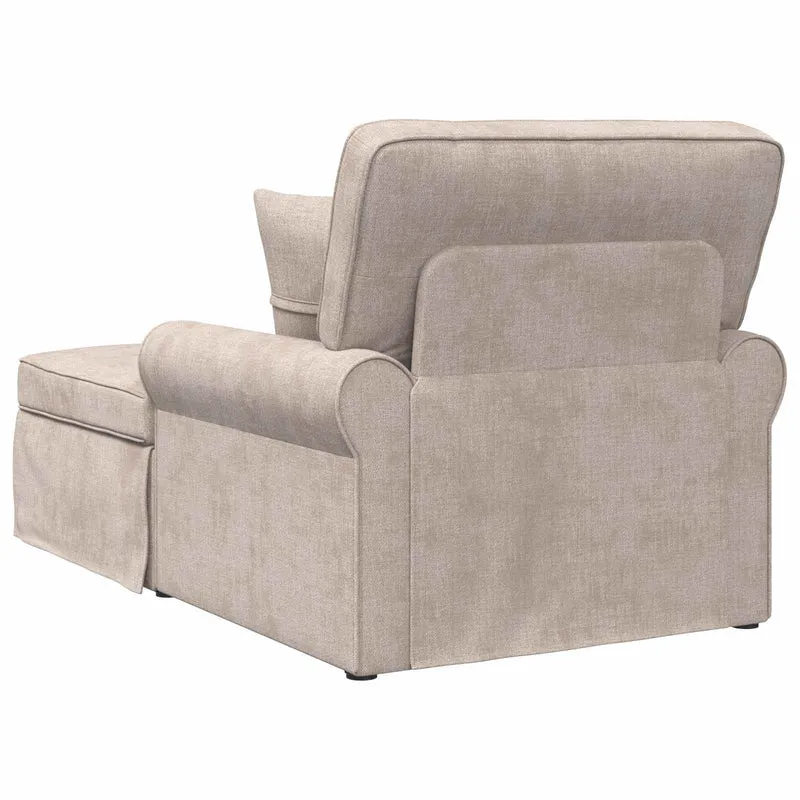 Chaise Lounge com Saia com almofada Bege 157 x 91 x 91 cm ARES