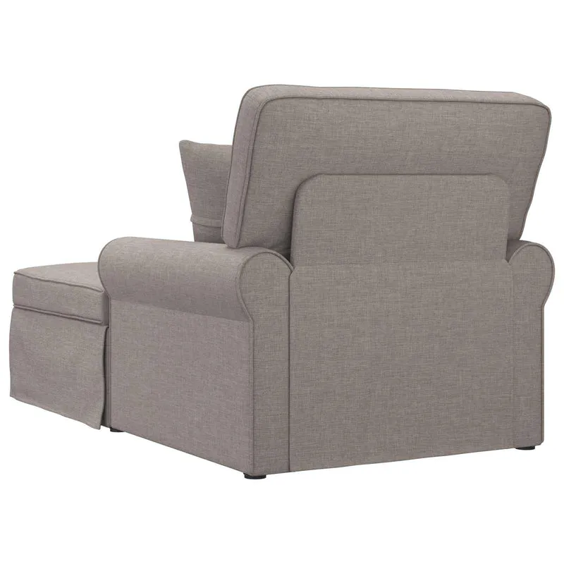Chaise Lounge com Saia 3 unid. Cinzento-acastanhado tecido
