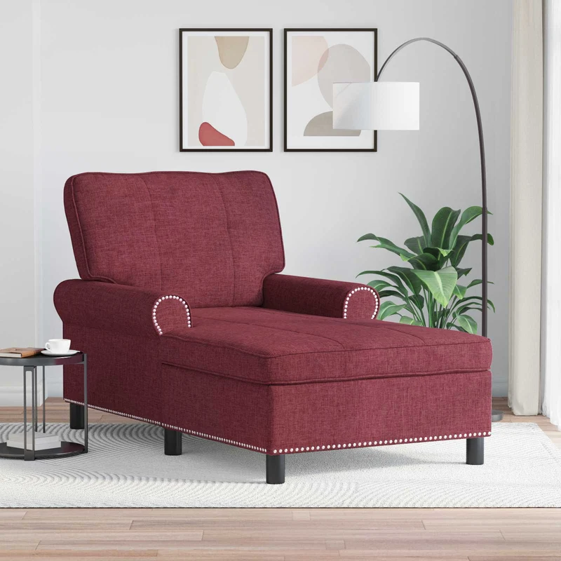 Chaise Lounge Vinho Vermelho tecido 91 x 157 x 91 cm