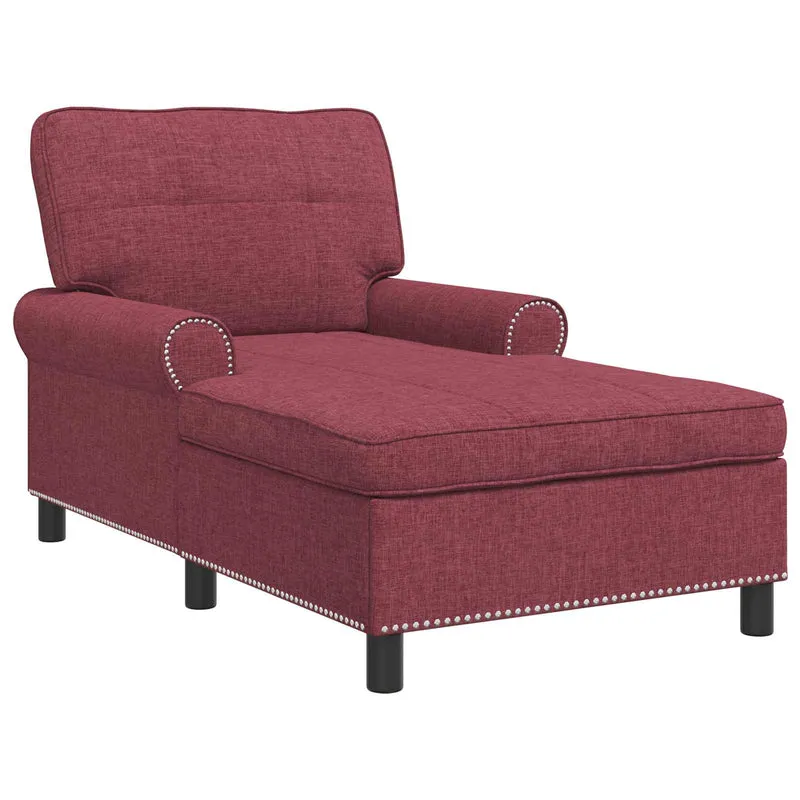 Chaise Lounge Vinho Vermelho tecido 91 x 157 x 91 cm