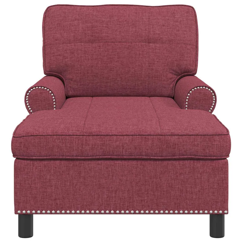 Chaise Lounge Vinho Vermelho tecido 91 x 157 x 91 cm
