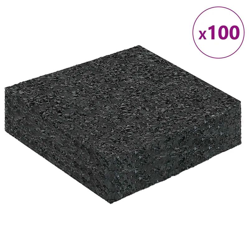 Tapete de Pátio em Granulado de Borracha Preto 9 x 9 x 2 cm