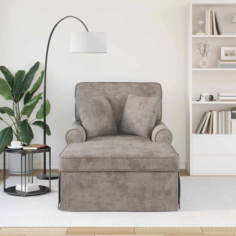 Chaise Lounge com Saia com almofada Areia 157 x 91 x 91 cm ARES