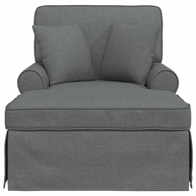 Chaise Lounge com Saia 3 unid. Cinzento Escuro tecido
