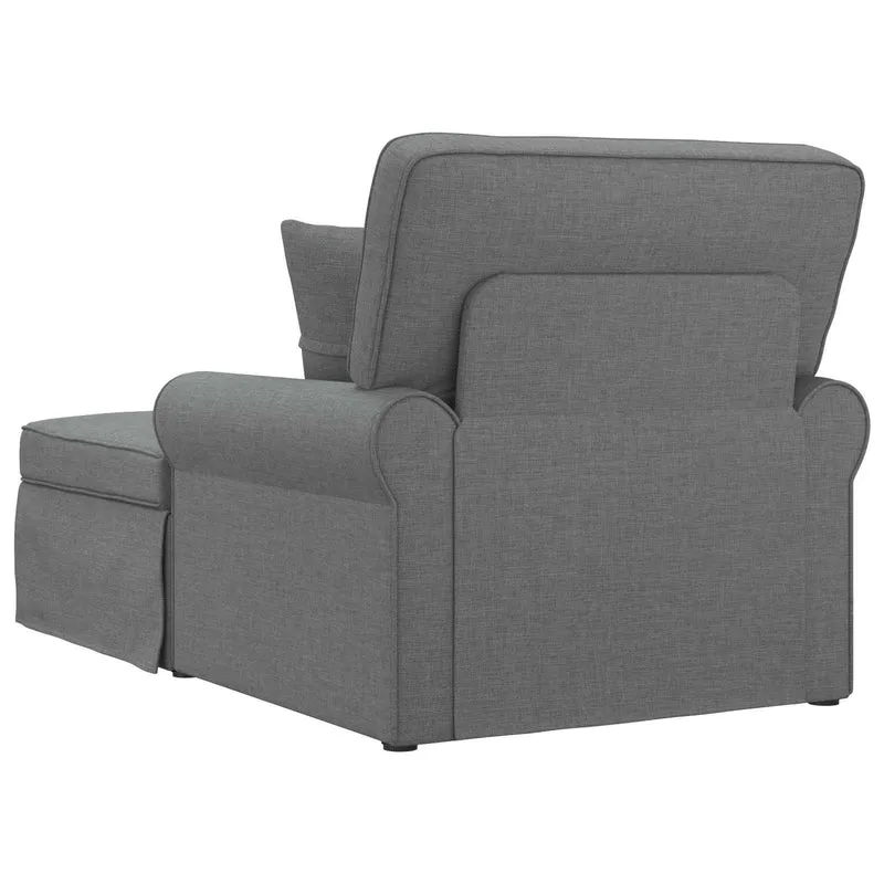 Chaise Lounge com Saia 3 unid. Cinzento Escuro tecido