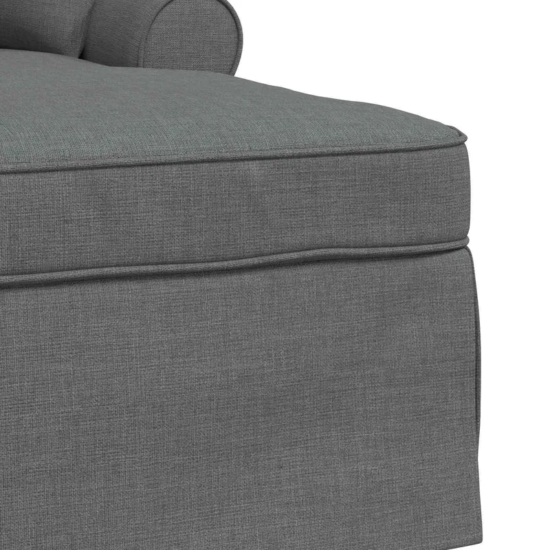 Chaise Lounge com Saia 3 unid. Cinzento Escuro tecido