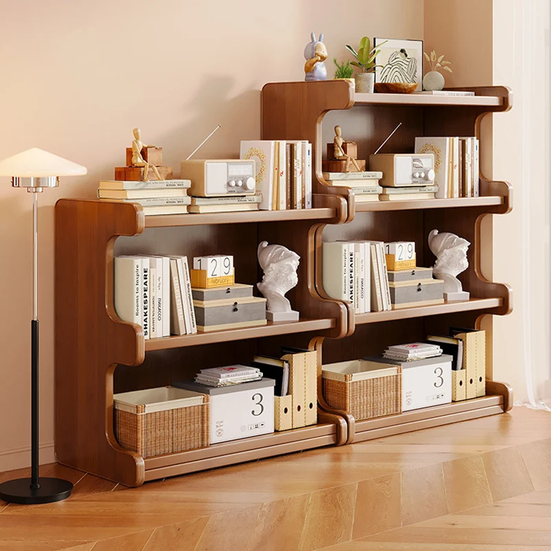 Contemporary Simplicity Square Bamboo Medium Density Fiberboard Storage Cabinets Bookshelf 3/4 - Tier For Study