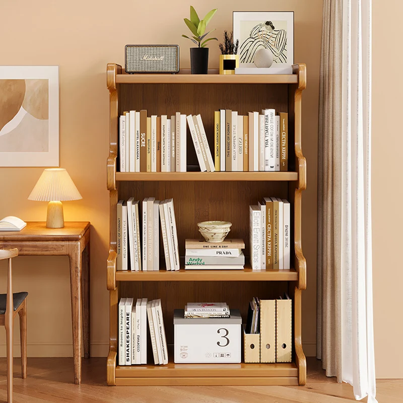 Contemporary Simplicity Square Bamboo Medium Density Fiberboard Storage Cabinets Bookshelf 3/4 - Tier For Study
