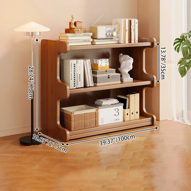 Contemporary Simplicity Square Bamboo Medium Density Fiberboard Storage Cabinets Bookshelf 3/4 - Tier For Study