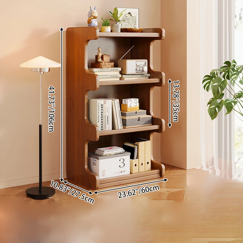 Contemporary Simplicity Square Bamboo Medium Density Fiberboard Storage Cabinets Bookshelf 3/4 - Tier For Study