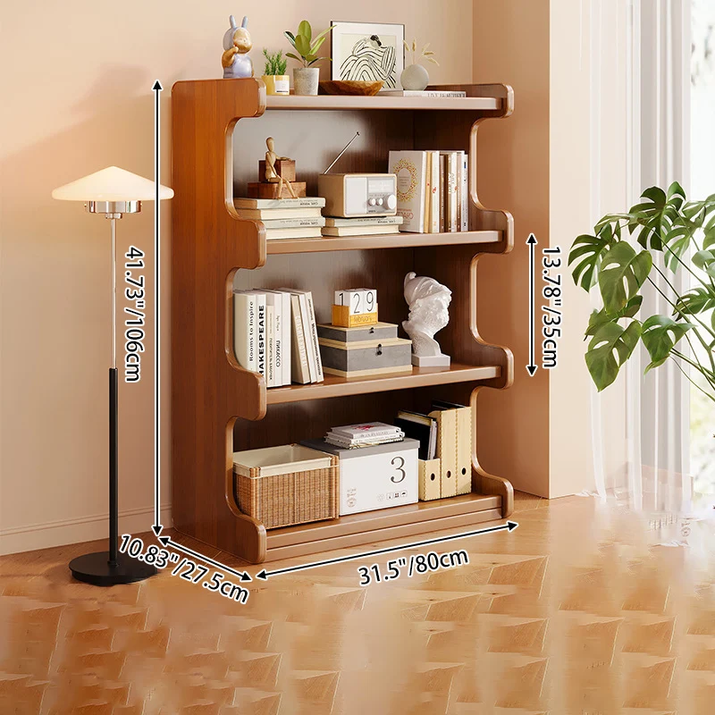 Contemporary Simplicity Square Bamboo Medium Density Fiberboard Storage Cabinets Bookshelf 3/4 - Tier For Study