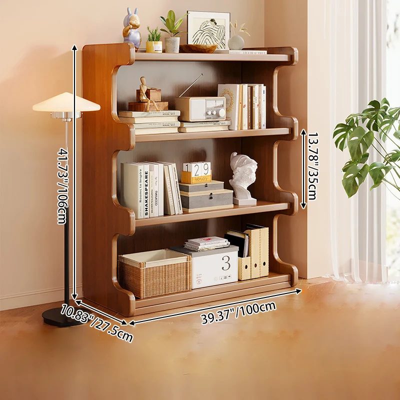 Contemporary Simplicity Square Bamboo Medium Density Fiberboard Storage Cabinets Bookshelf 3/4 - Tier For Study