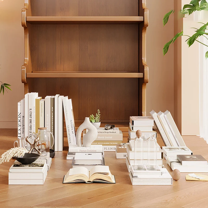 Contemporary Simplicity Square Bamboo Medium Density Fiberboard Storage Cabinets Bookshelf 3/4 - Tier For Study
