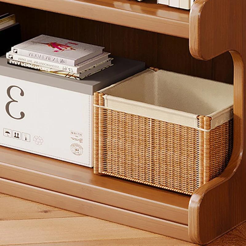 Contemporary Simplicity Square Bamboo Medium Density Fiberboard Storage Cabinets Bookshelf 3/4 - Tier For Study