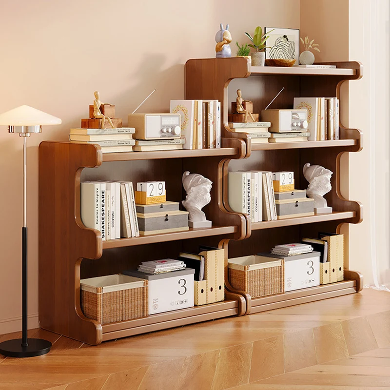 Contemporary Simplicity Square Bamboo Medium Density Fiberboard Storage Cabinets Bookshelf 3/4 - Tier For Study