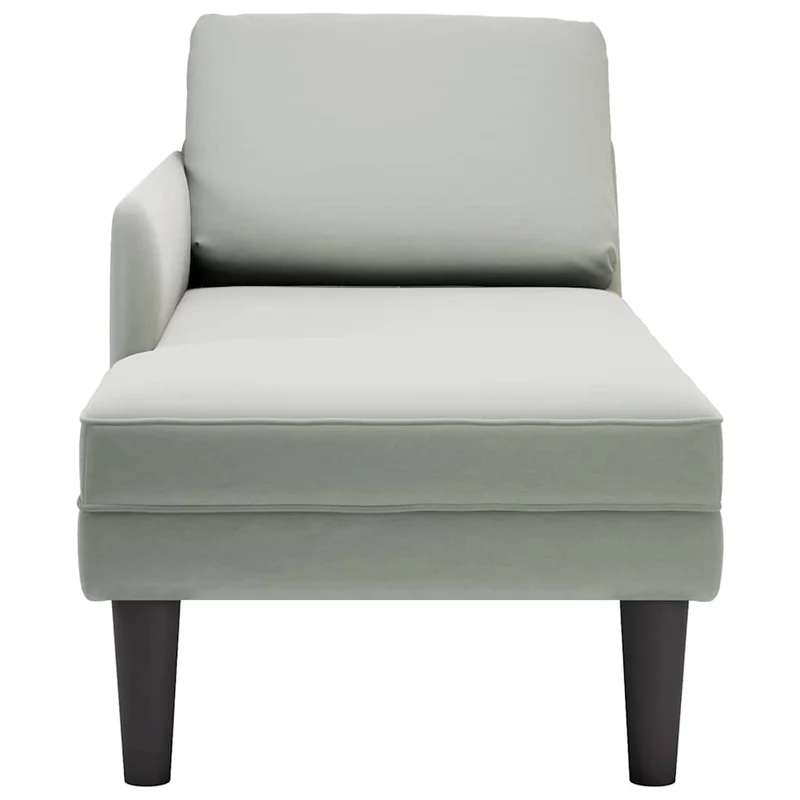 Chaise lounge c/ almofada/apoio de braços direito veludo
