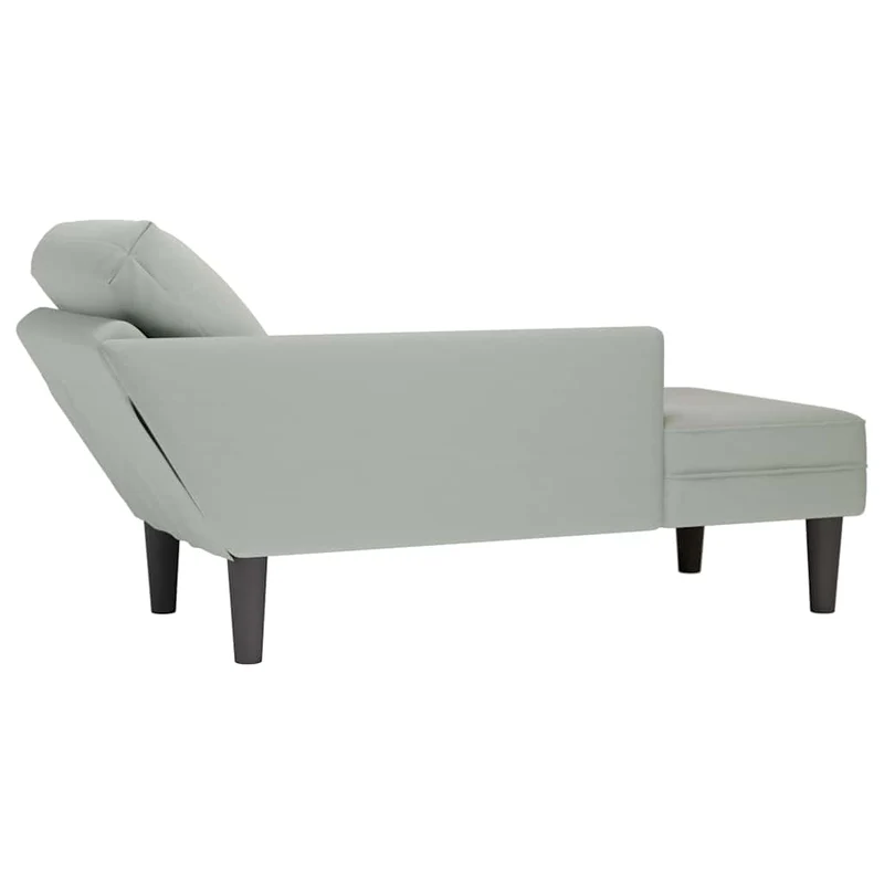 Chaise lounge c/ almofada/apoio de braços direito veludo