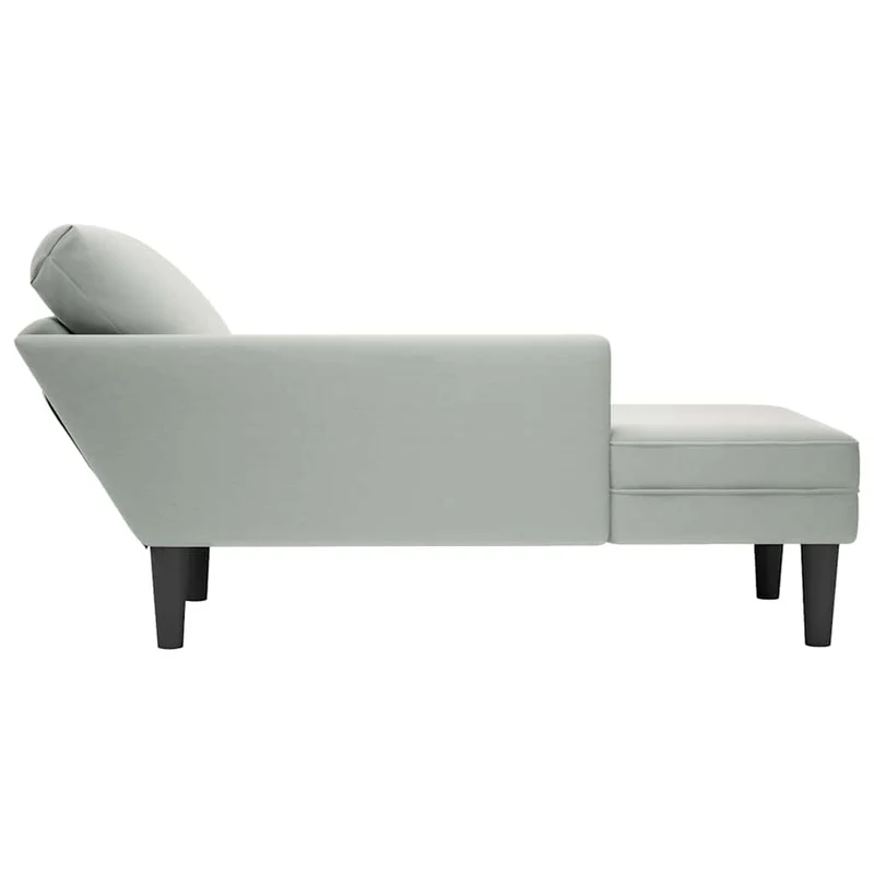 Chaise lounge c/ almofada/apoio de braços direito veludo