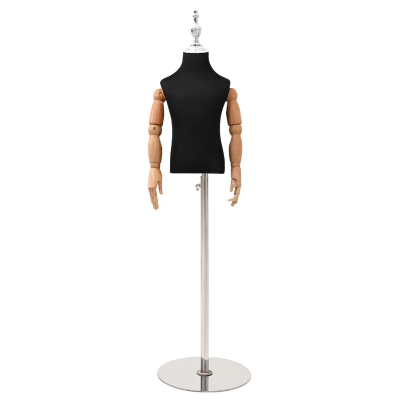 Mannequin Ajustável de 120-157 cm com Base Unisexo PP Preto