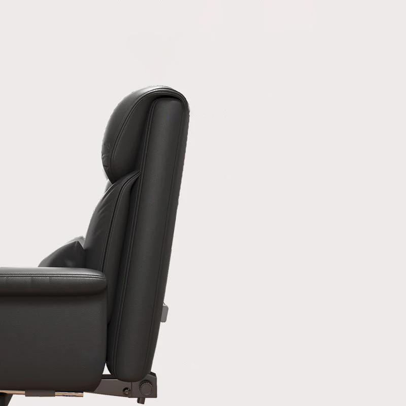 Modern Minimalist PU Leather Iron Rectangular Square Desk Chair Backrest Armrest Footrest For Home Office