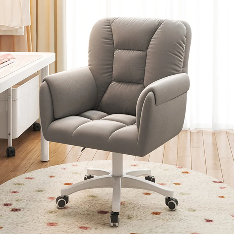 Modern Simplicity Faux Leather Velvet Cotton Sponge Iron Nylon Square Desk Chair Backrest Armrest Swivel For Home Office
