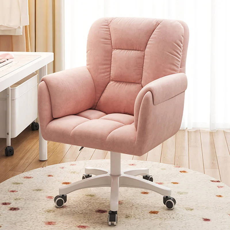 Modern Simplicity Faux Leather Velvet Cotton Sponge Iron Nylon Square Desk Chair Backrest Armrest Swivel For Home Office