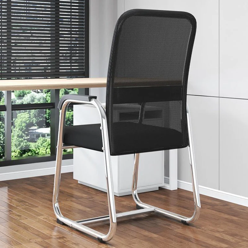 Modern Minimalist Rectangular Square Iron Mesh Desk Chair Backrest Armrest For Home Office