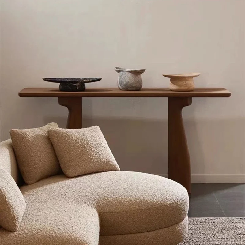 Traditional Chinese Rectangular Pine Wood Console Table For Entryways