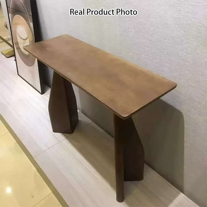 Traditional Chinese Rectangular Pine Wood Console Table For Entryways